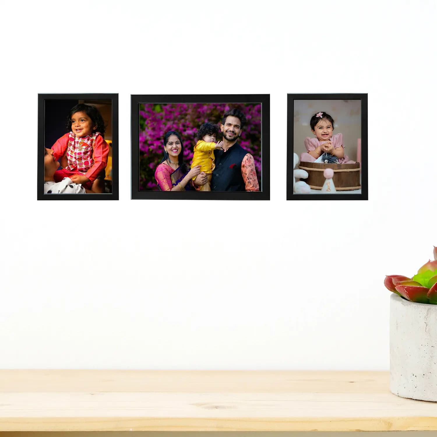 Set of 3 Wide Wall Photo Collage Frames - Combo - Image 1