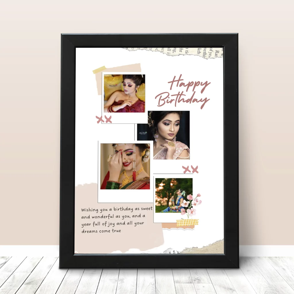 Personalised Birthday Frame with 4 Pictures The Freaky Kart